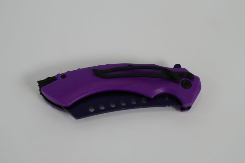 Photo 3 of PURPLE SKULL SAMURAI SKULL WITH KETANA POCKET KNIFE NEW 