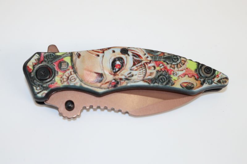 Photo 1 of MECHANICAL SKULL POCKET KNIFE NEW 