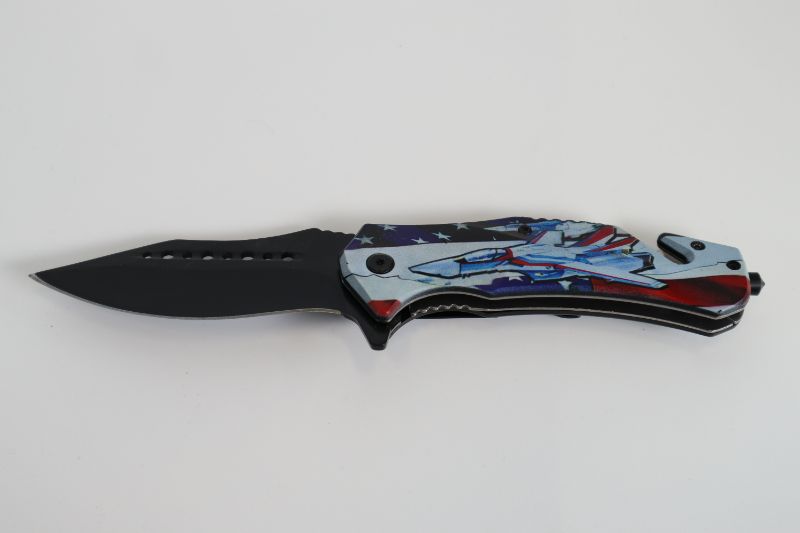 Photo 1 of AMERICAN FLAG AND JET POCKET KNIFE NEW 