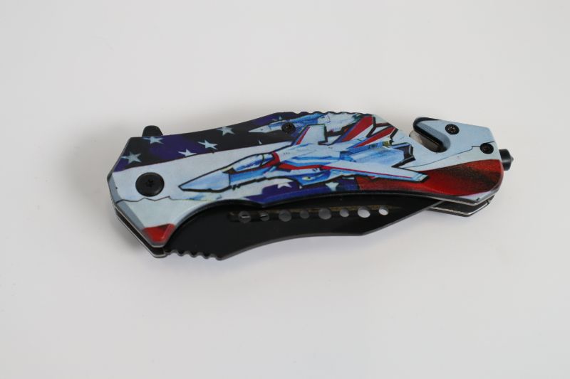 Photo 2 of AMERICAN FLAG AND JET POCKET KNIFE NEW 