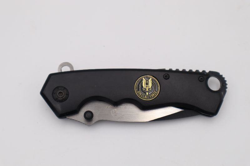 Photo 2 of SPECIAL FORCE BLACK WITH GOLD EMBLEM POCKET KNIFE NEW 