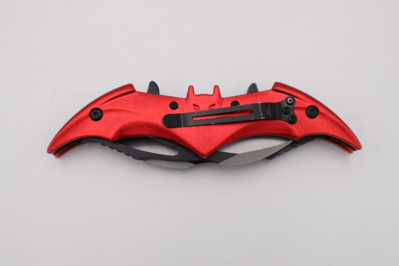 Photo 3 of RED BLACK BATARANG POCKET KNIFE NEW 