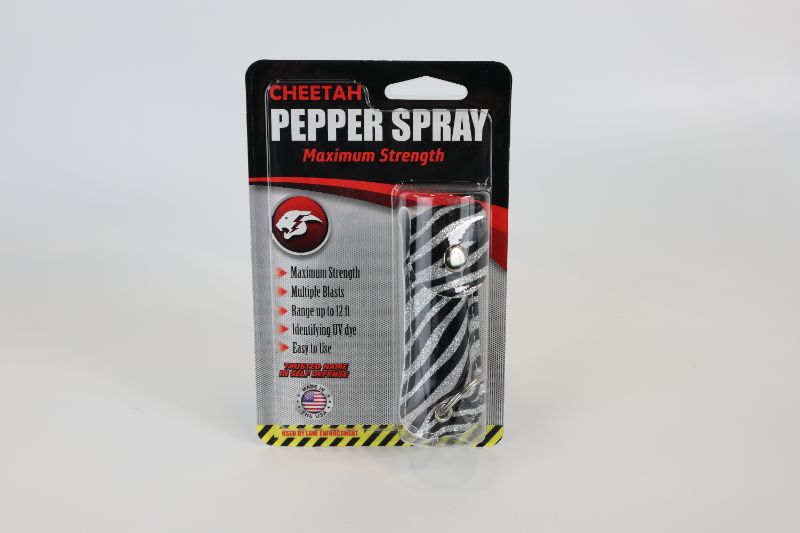 Photo 1 of CHEETAH BRAND PEPPER SPRAY WITH ZEBRA CARRYING CASE MAXIMUM STRENGTH NEW