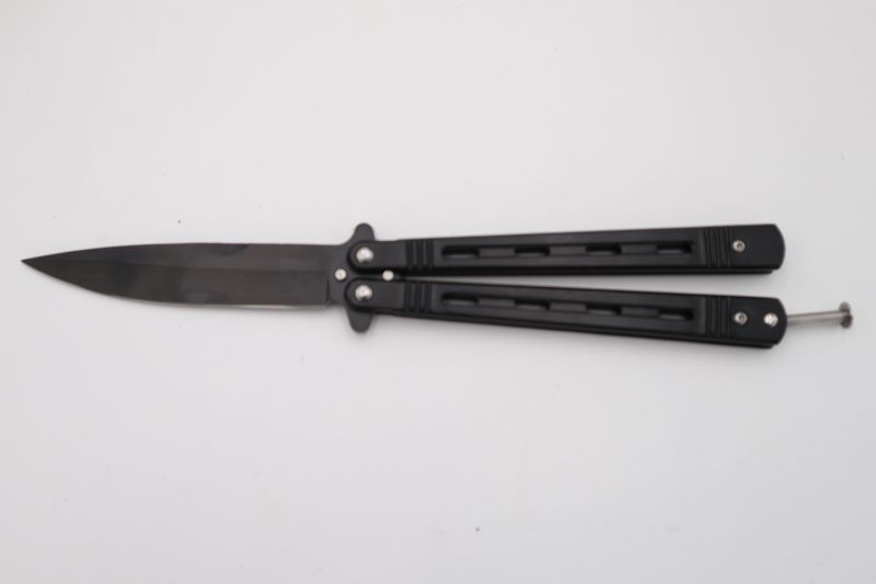 Photo 1 of BLACK OPEN STYLE BUTTERFLY KNIFE NEW