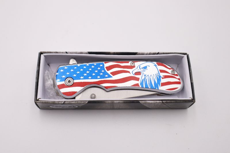 Photo 2 of 4.5 INCH EAGLE AMERICAN FLAG POCKET KNIFE NEW