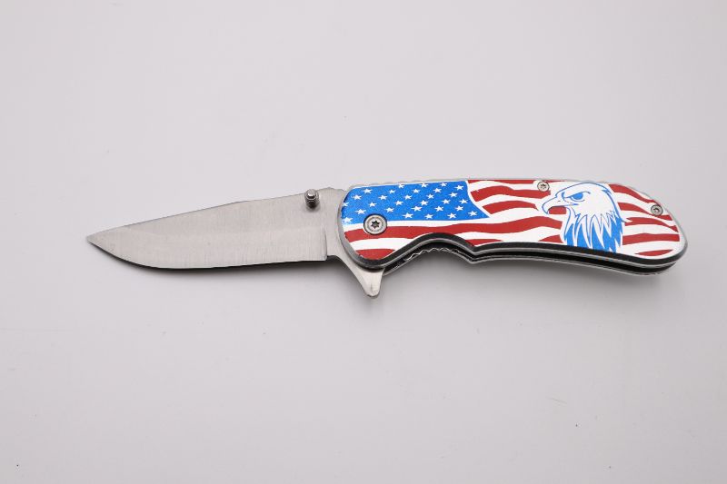 Photo 1 of 4.5 INCH EAGLE AMERICAN FLAG POCKET KNIFE NEW