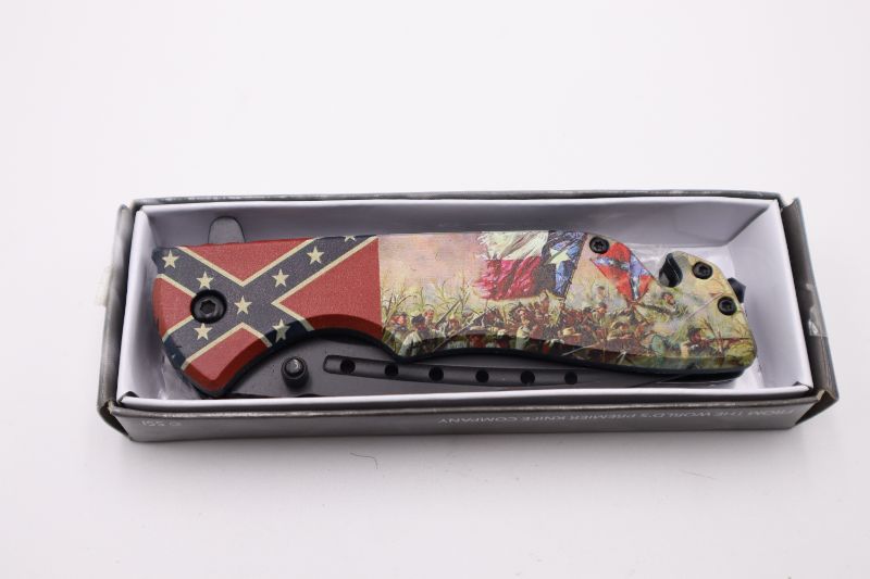 Photo 2 of 4.5 INCH CONFEDERATE KNIFE WITH WINDOW BREAKER NEW 