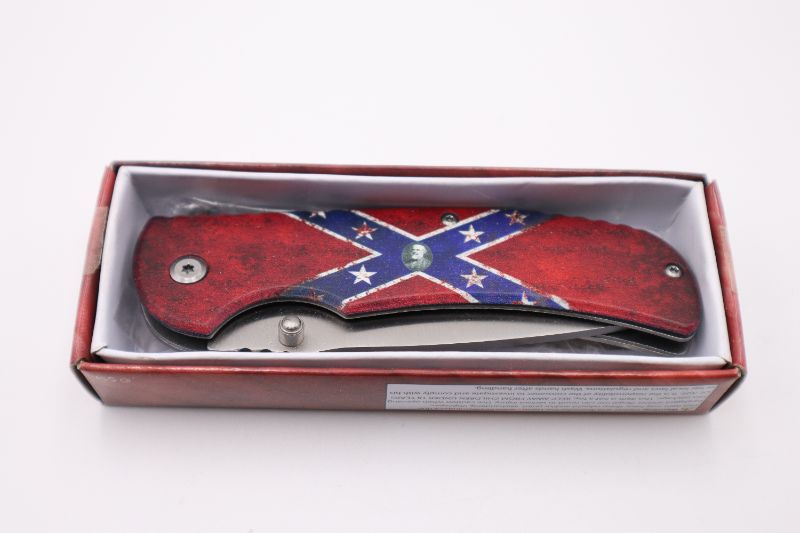 Photo 2 of 4.5 INCH RED AND BLUE CONFEDERATE CLIP NEW