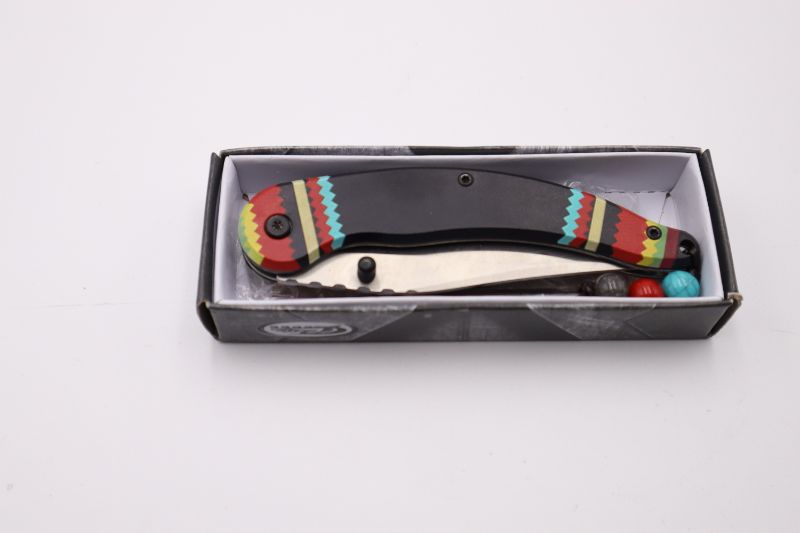 Photo 1 of 3.75 INCH NATIVE WITH BEADS POCKET KNIFE NEW 