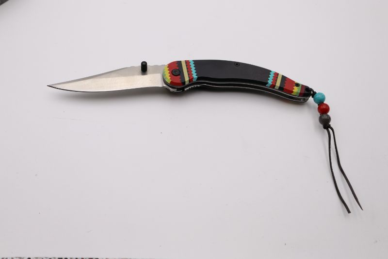 Photo 1 of 3.75 INCH NATIVE WITH BEADS POCKET KNIFE NEW 