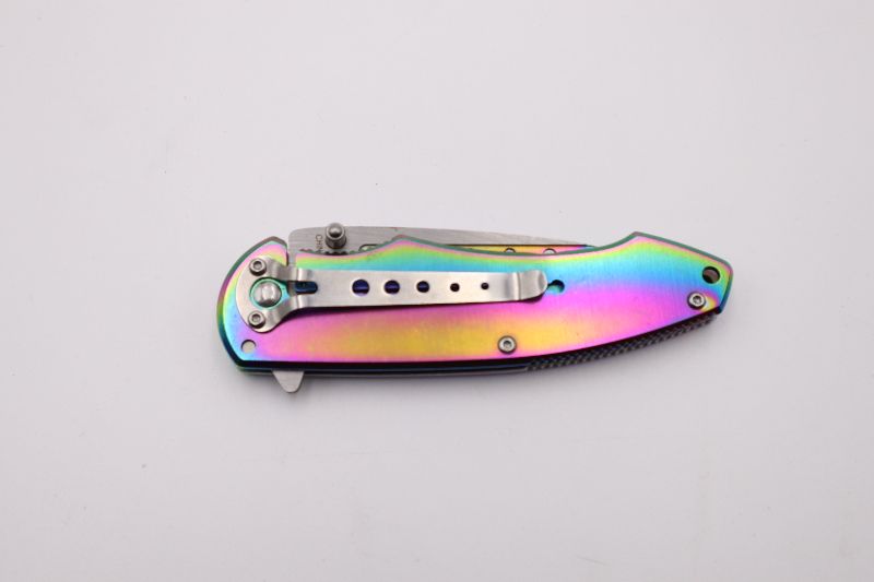 Photo 3 of 4.5 WOLF RAINBOW CLIP POCKET KNIFE NEW