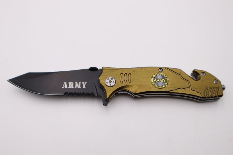 Photo 1 of 4.5 ARMY GREEN CLIP POCKET KNIFE NEW 