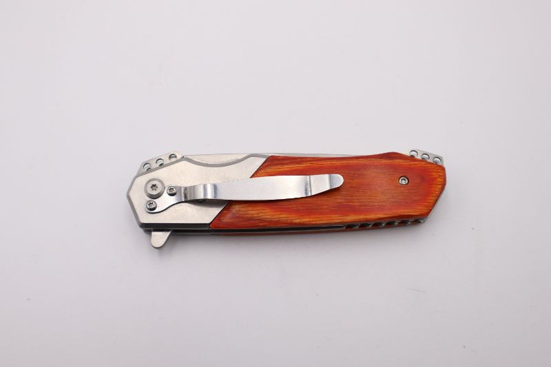 Photo 3 of 3.5 INCH RITE EDGE SILVER BROWN WOOD POCKET KNIFE NEW 