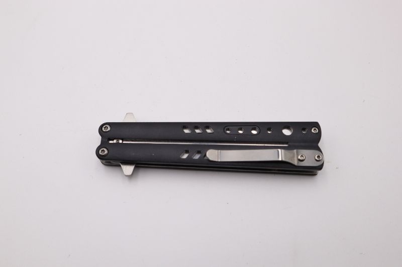 Photo 2 of 3.5 INCH BLACK BUTTERFLY STYLE KNIFE NEW