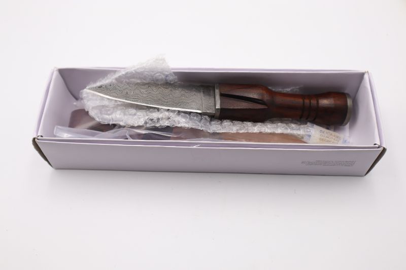 Photo 3 of 9.5 SGIAN DUBH WOOD DAMASCUS KNIFE NEW 