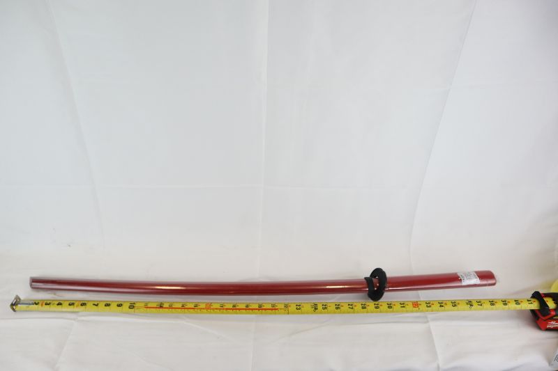 Photo 2 of 39 INCH RED WOODEN PRACTICE SWORD NEW 