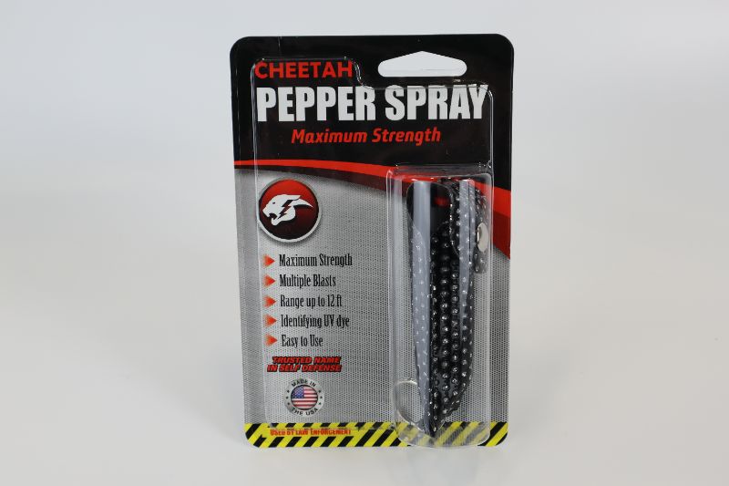 Photo 1 of CHEETAH BRAND PEPPER SPRAY WITH BLACK SPARKLE CARRYING CASE MAXIMUM STRENGTH NEW 