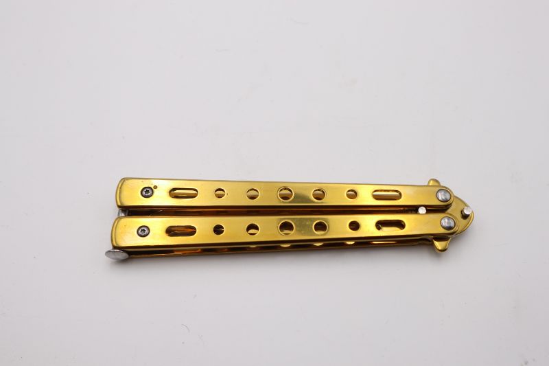 Photo 2 of 4 INCH GOLD BUTTERFLY KNIFE NEW 