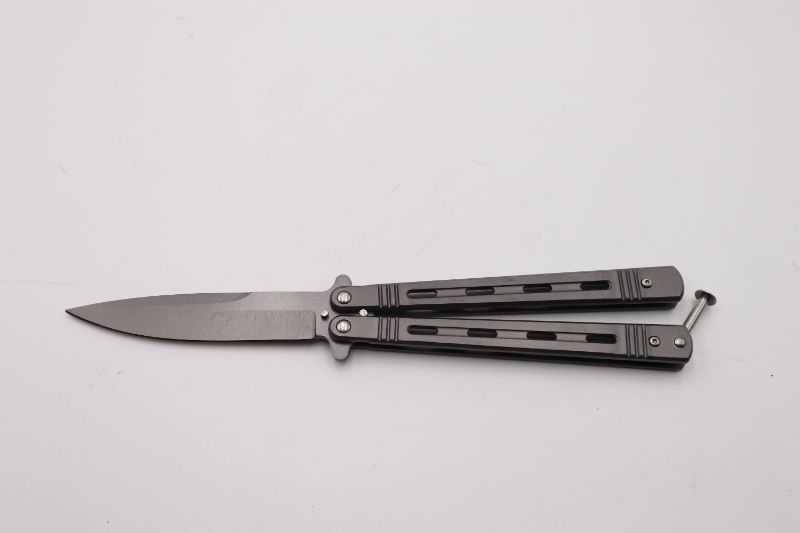 Photo 1 of 4 INCH BLACK BUTTERFLY KNIFE NEW 