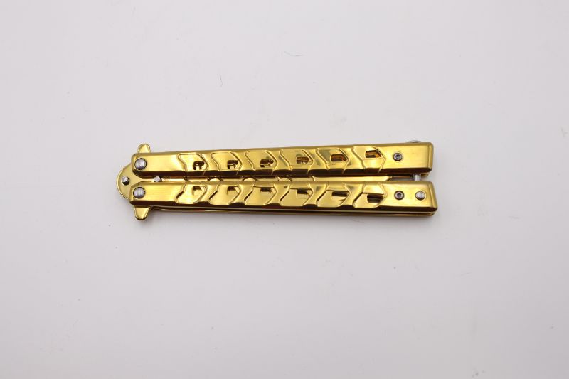 Photo 2 of 3 INCH GOLD BUTTERFLY KNIFE NEW 