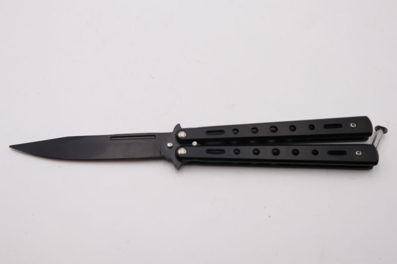 Photo 1 of 4 INCH BLACK BUTTERFLY KNIFE NEW 