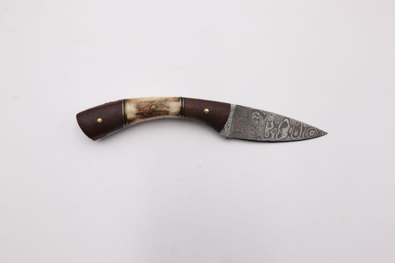 Photo 1 of 3 INCH DAMASCUS HK 7 STAG WOOD SKINNER NEW