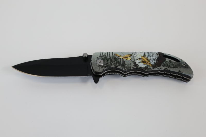 Photo 1 of EAGLES WITH MOUNTAIN SCENERY POCKET KNIFE NEW  