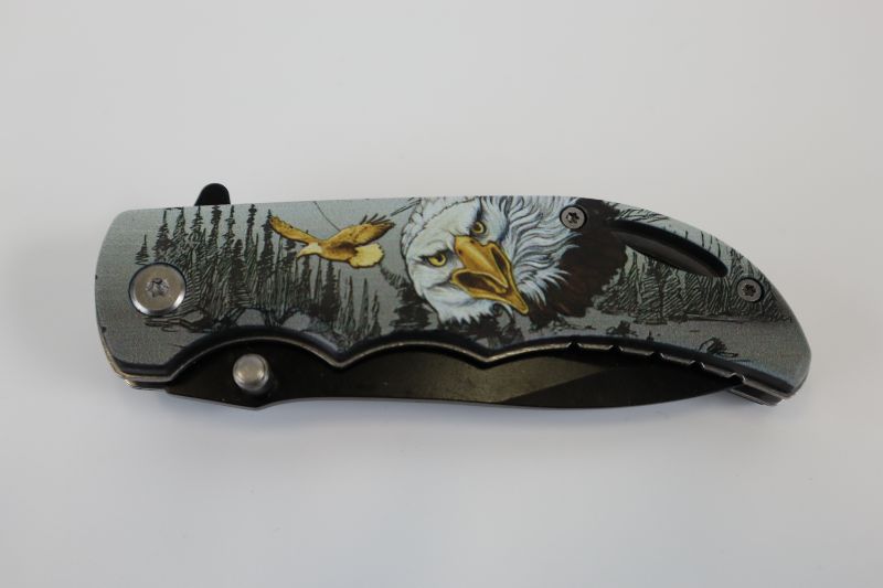 Photo 2 of EAGLES WITH MOUNTAIN SCENERY POCKET KNIFE NEW  