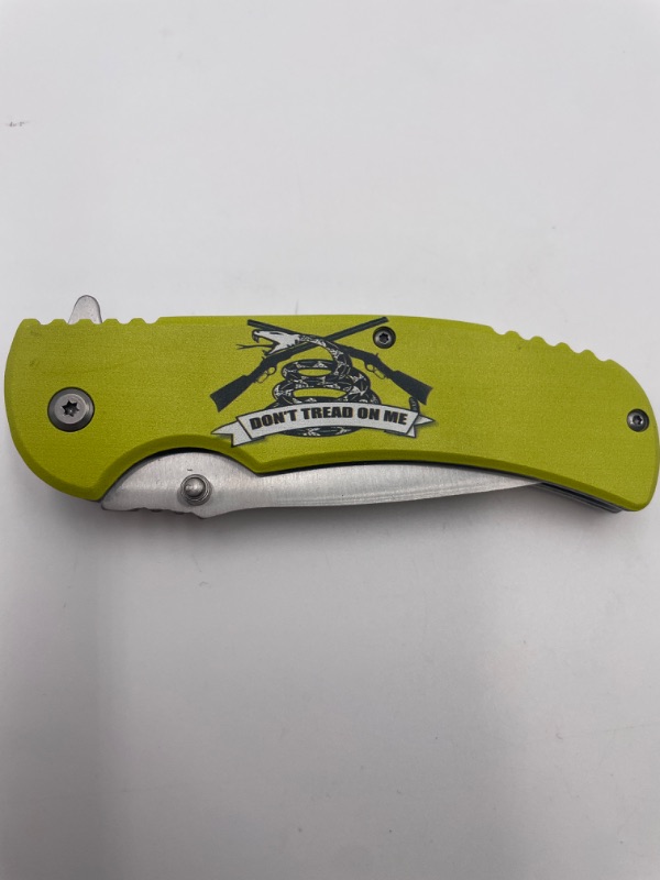 Photo 1 of YELLOW DONT TREAD ON ME POCKET KNIFE NEW 