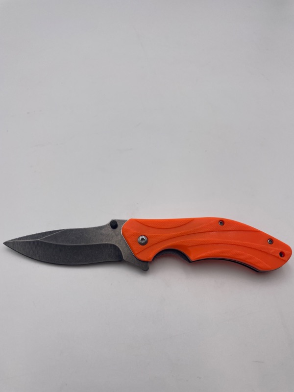 Photo 2 of 4.5 INCH GROOVE ORANGE CLIP POCKET KNIFE NEW 