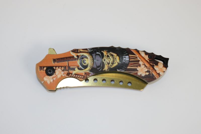 Photo 2 of ORANGE SKULL SAMURAI WITH KETANA POCKET KNIFE NEW