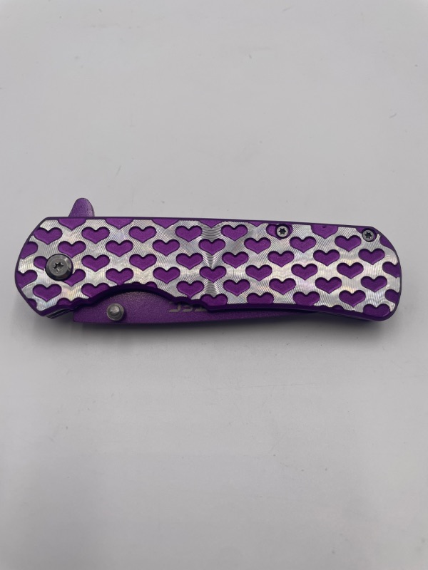 Photo 1 of PURPLE SILVER HEART POCKET KNIFE NEW 