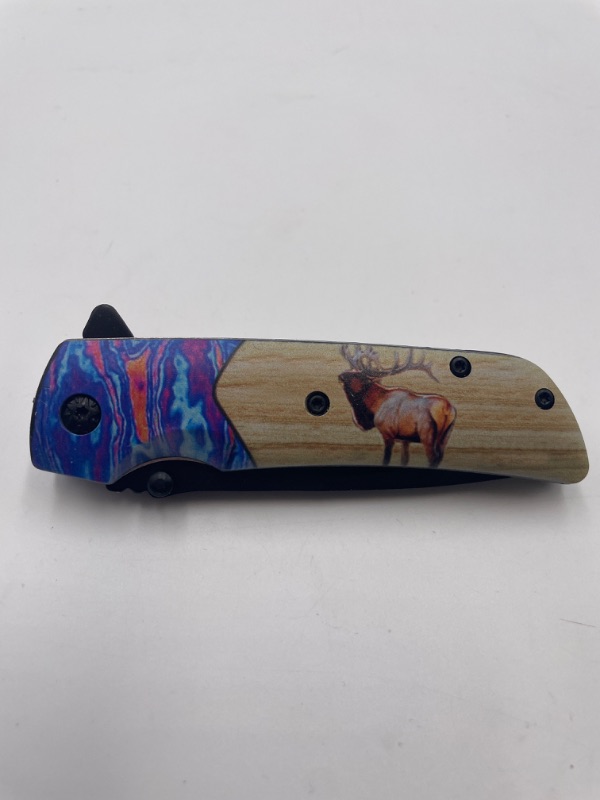 Photo 1 of 4.5 INCH VOODOO DEER FOLDER POCKET KNIFE NEW 