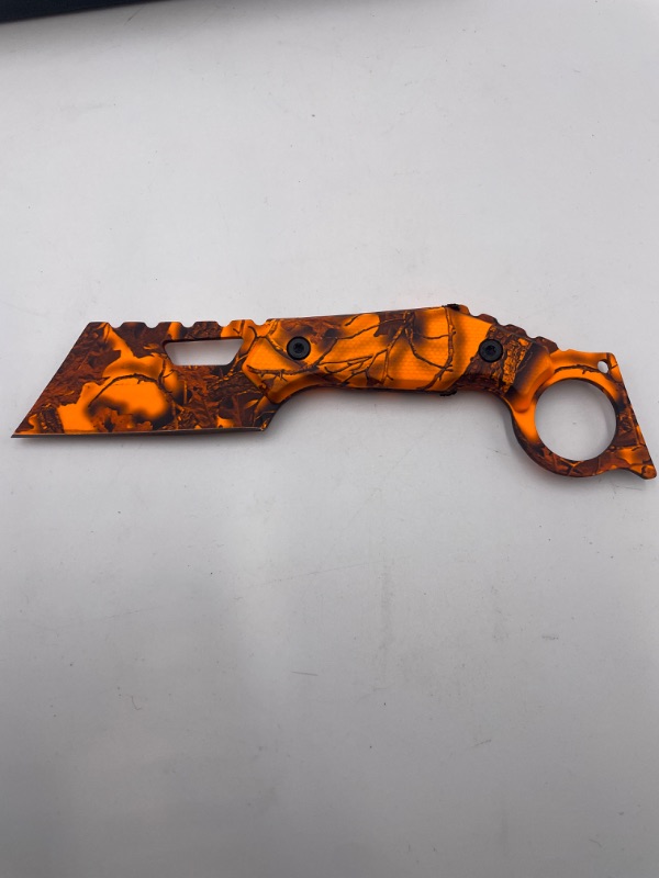 Photo 1 of ORANGE TREE CAMO FLAT HEAD HUNTING KNIFE NEW 