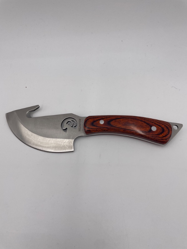 Photo 1 of HUNTER OUTDOORS WOOD HANDLE FISH GUTTING KNIFE NEW