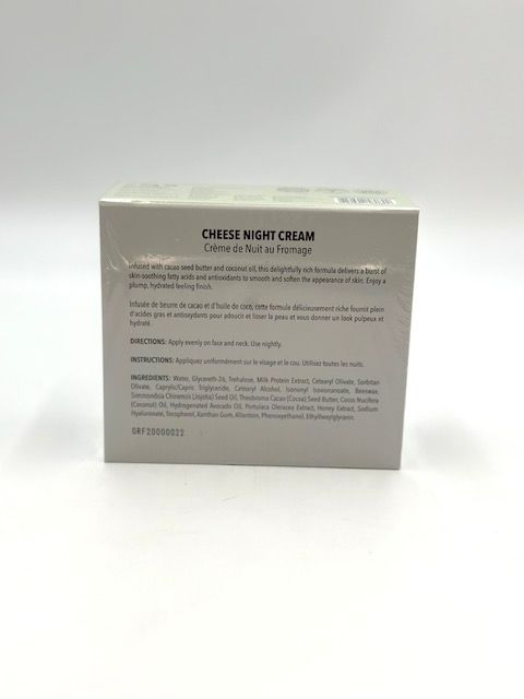 Photo 4 of CHEESE NIGHT CREAM INFUSED WITH CACAO SEED BUTTER AND COCONUT OIL DELIGHTFUL RICH FORMULA DELIVERS BURST OF SKIN SOOTHING FATTY ACIDS AND ANTIOXIDANTS SMOOTH AND SOFT APPEARANCE PLUMP HYDRATING FINISH NEW 