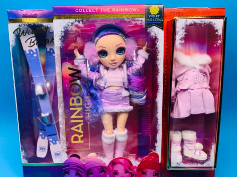 Photo 3 of 257536… Rainbow High winter break doll with outfit and skis toy