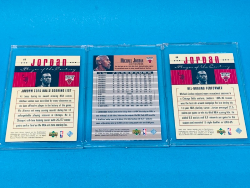 Photo 2 of 257580… 3 collectible Michael Jordan cards in hard plastic cases 