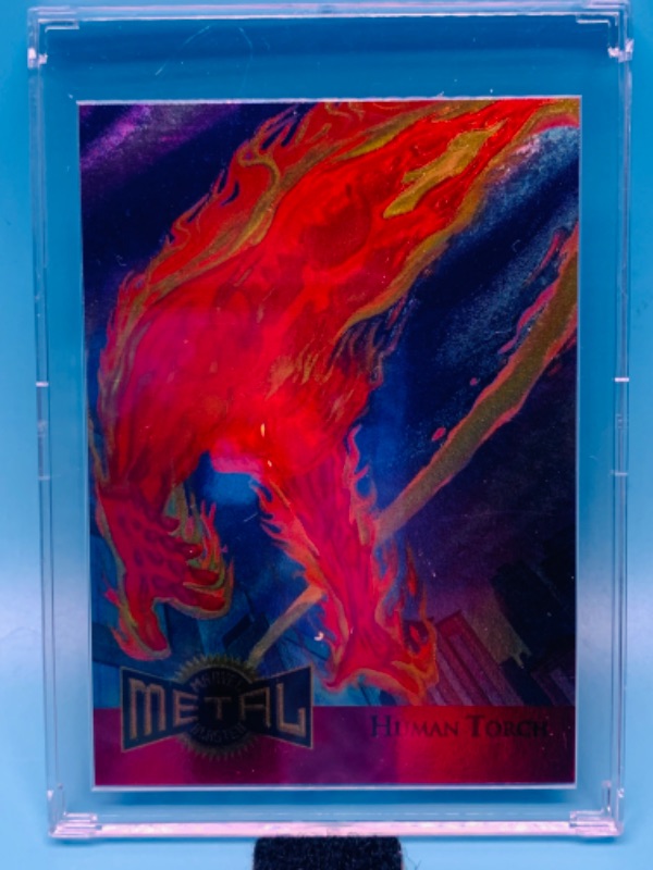 Photo 2 of 257584…marvel human torch metal blaster limited edition card 6 in hard plastic case 