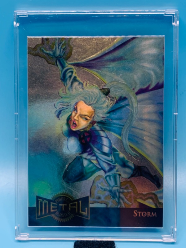 Photo 1 of 257585…marvel metal Storm gold blaster card 13 limited edition in hard plastic case 
