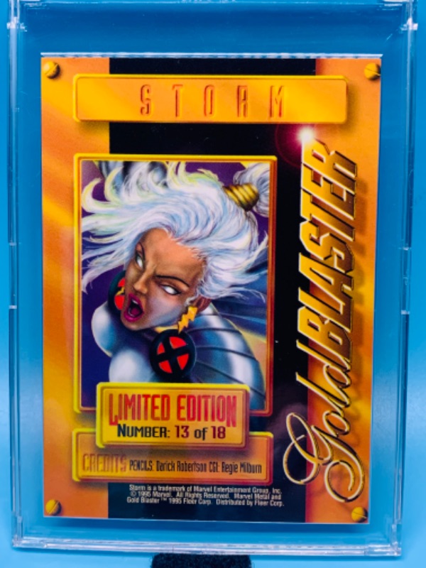 Photo 2 of 257585…marvel metal Storm gold blaster card 13 limited edition in hard plastic case 