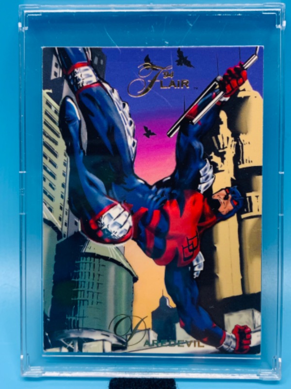 Photo 1 of 257586…Flair Daredevil card 116 in hard plastic case 