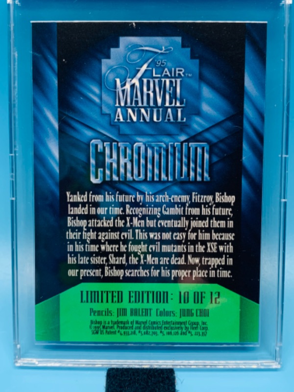 Photo 1 of 257587…Flair marvel annual chromium Bishop limited edition card in hand plastic case 