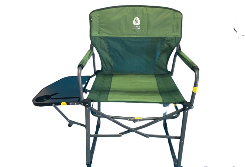 Photo 1 of 257612… Sierra designs compact folding director chair with side table and handle easy transport and storage 