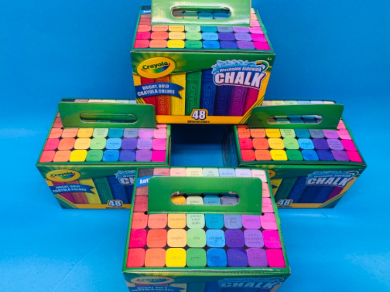 Photo 1 of 257617…4 boxes of washable sidewalk chalk 48 different colors 
