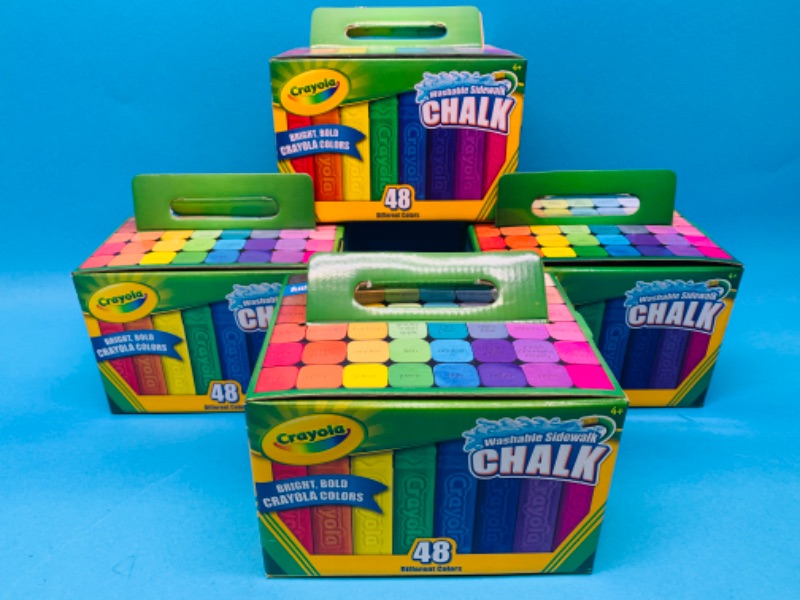 Photo 1 of 257618…4 boxes of washable sidewalk chalk 48 different colors 
