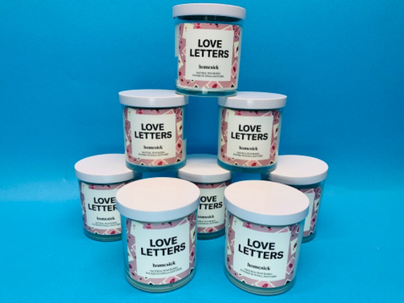 Photo 2 of 257634… 8 jars of natural wax blend candles- love letters scent 