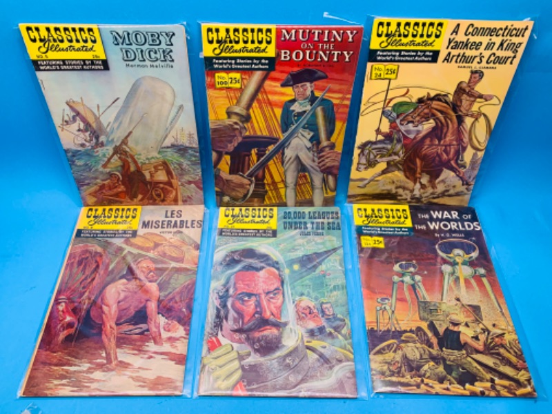 Photo 1 of 257775…6 vintage $.25 classics illustrated comics in plastic sleeves 