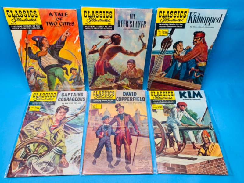 Photo 1 of 257776…6 vintage $.25 classics illustrated comics in plastic sleeves 