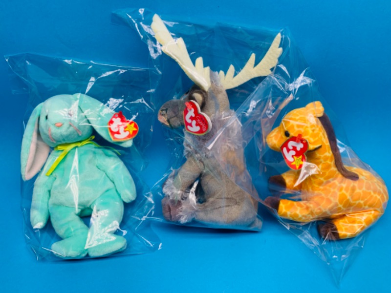 Photo 1 of 257805… 3 TY beanie babies in plastic bags 